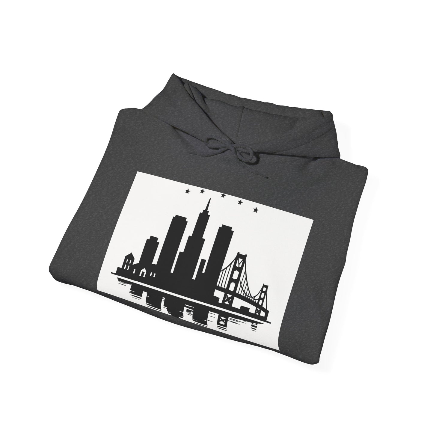City Skyline Hoodie – Minimal Black San Francisco Skyline Design