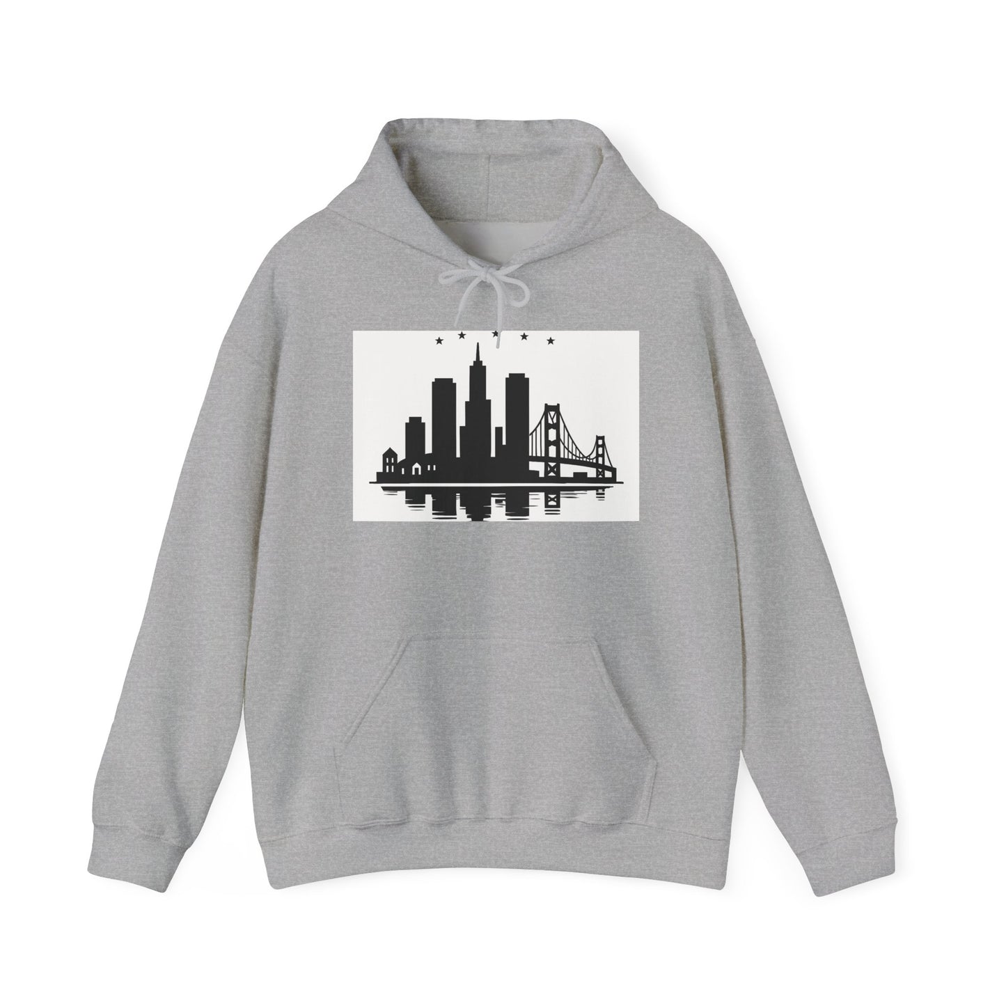 City Skyline Hoodie – Minimal Black San Francisco Skyline Design