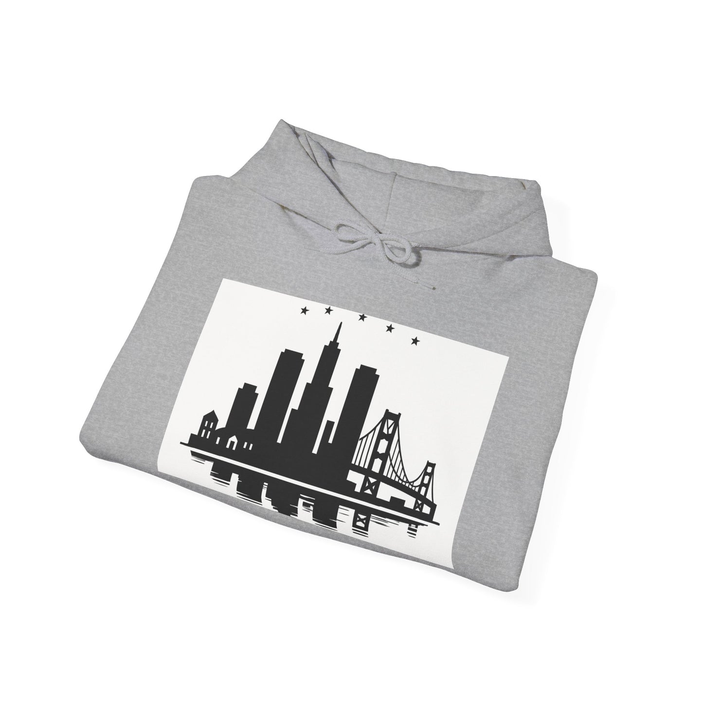 City Skyline Hoodie – Minimal Black San Francisco Skyline Design