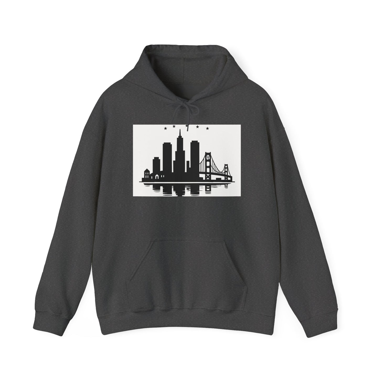 City Skyline Hoodie – Minimal Black San Francisco Skyline Design